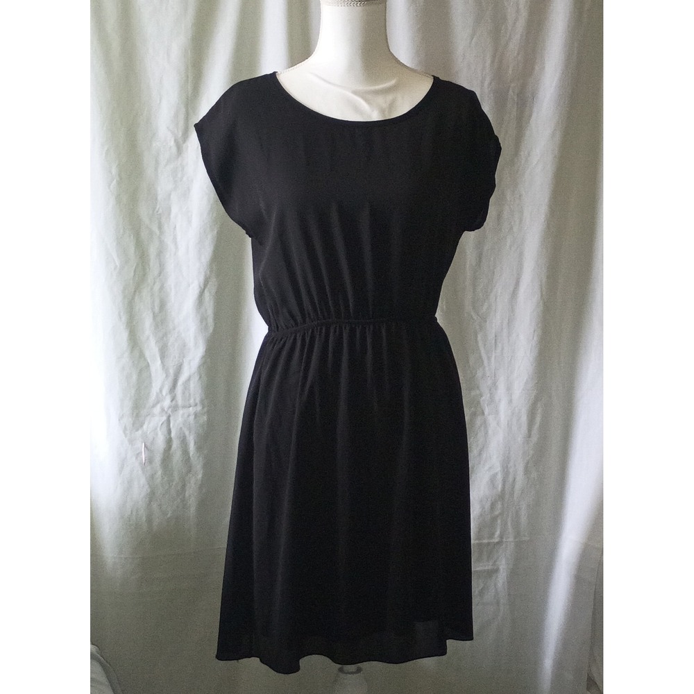 Tea N Rose Moody Coquette Lace Back Cap‎ Sleeve Mini Dress Los Angeles Style - L
